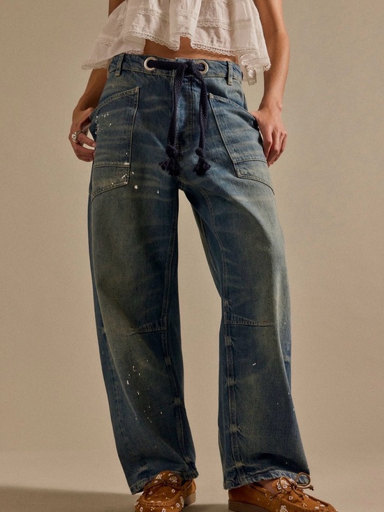 Denim - Free People Low Slung Moxie Barrel Jeans